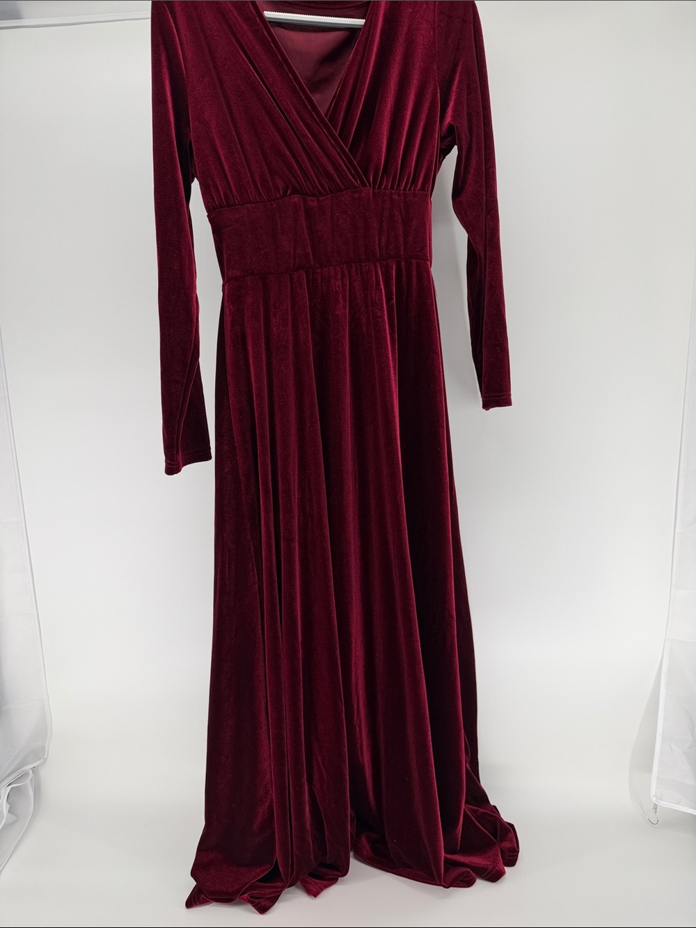 SHEIN Deep Burgundy Velvet Maxi Dress